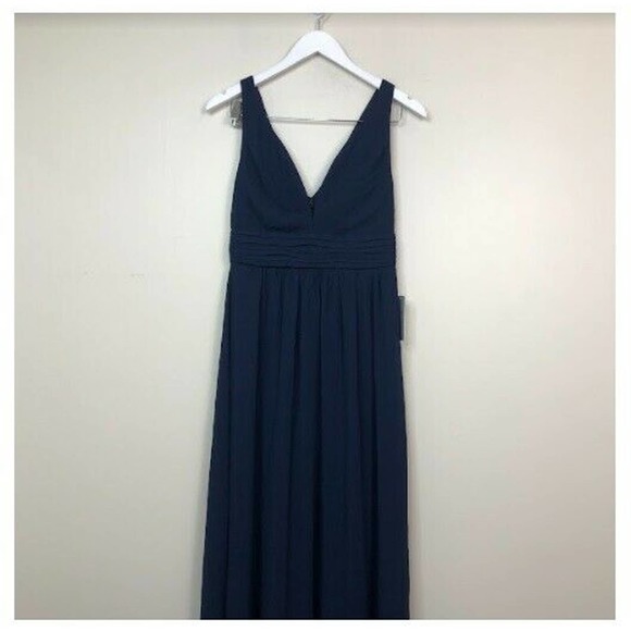 LuLu's Women's Sleeveless Plunging Neck Chiffon A-Line Maxi Dress Blue S, NWT - Picture 5 of 5